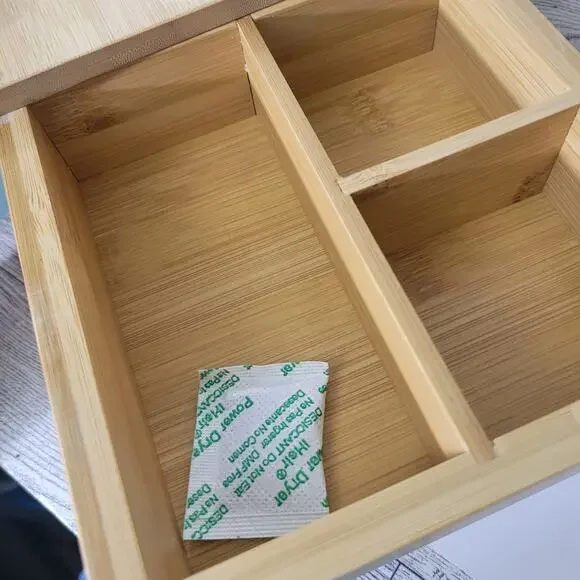 Brightroom Square Swivel Hinge Bamboo Countertop Organizer 6x6x4 - Picture 5 of 6